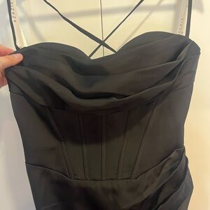 Azazie Black Spaghetti-Strap Maxi Dress